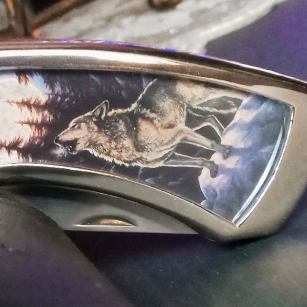 Stunning "The Timber Wolf" Collectors folding Knife by the Franklin Mint - Picture 12 of 12